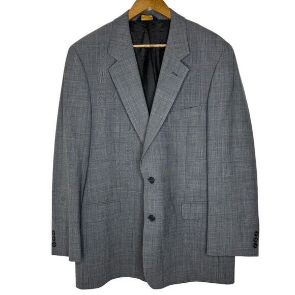 Brooks Brothers Brooksease Gray 2 Button Long Sleeve Blazer Jacket 43 R Men's - Picture 1 of 14